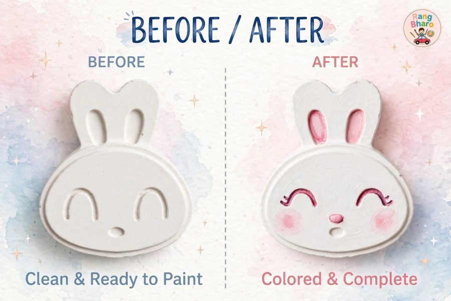Bunny Face Figure — pehle aur baad