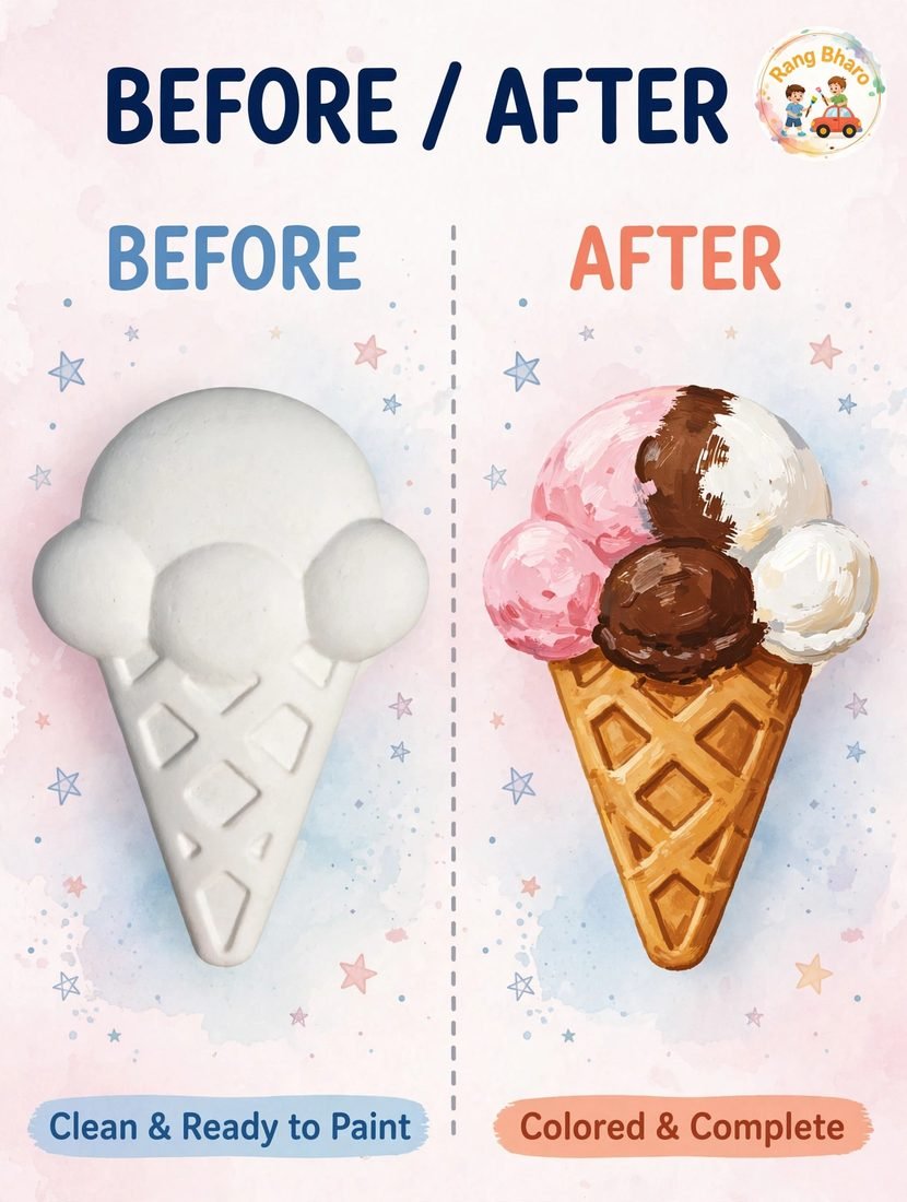 Ice Cream Figure — pehle aur baad