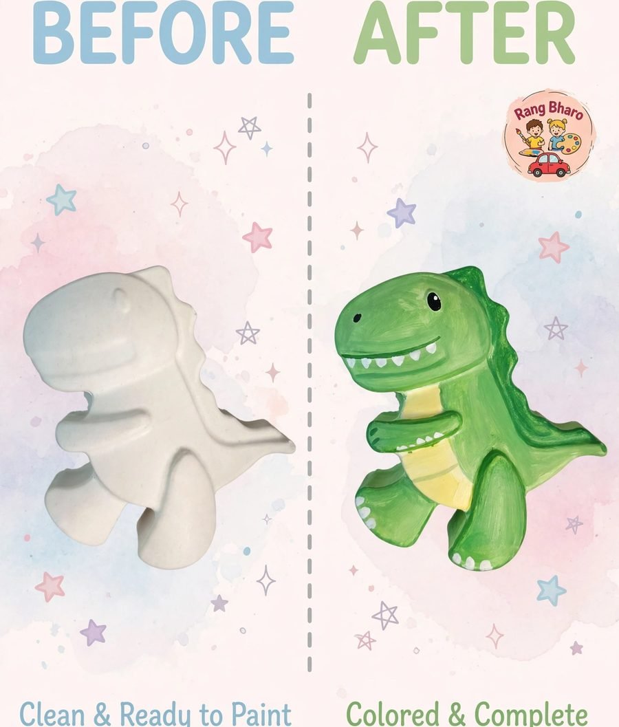 T-Rex Figure — pehle aur baad