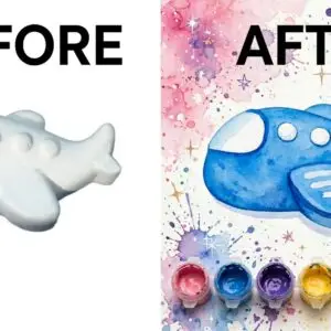Rang Bharo Airplane Plaster Painting Kit for Kids - white unpainted plaster Airplane toy