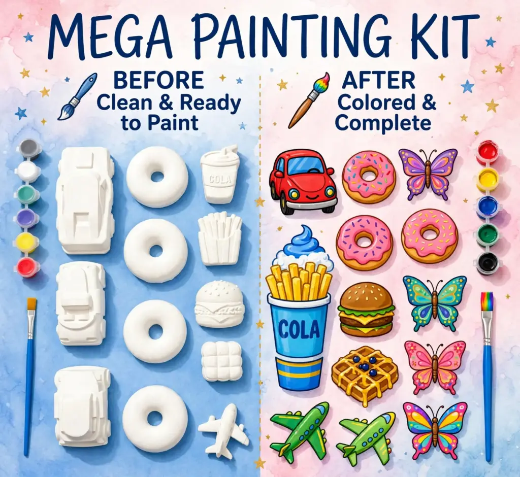Plaster Figures - Mega Painting Kit Before and After